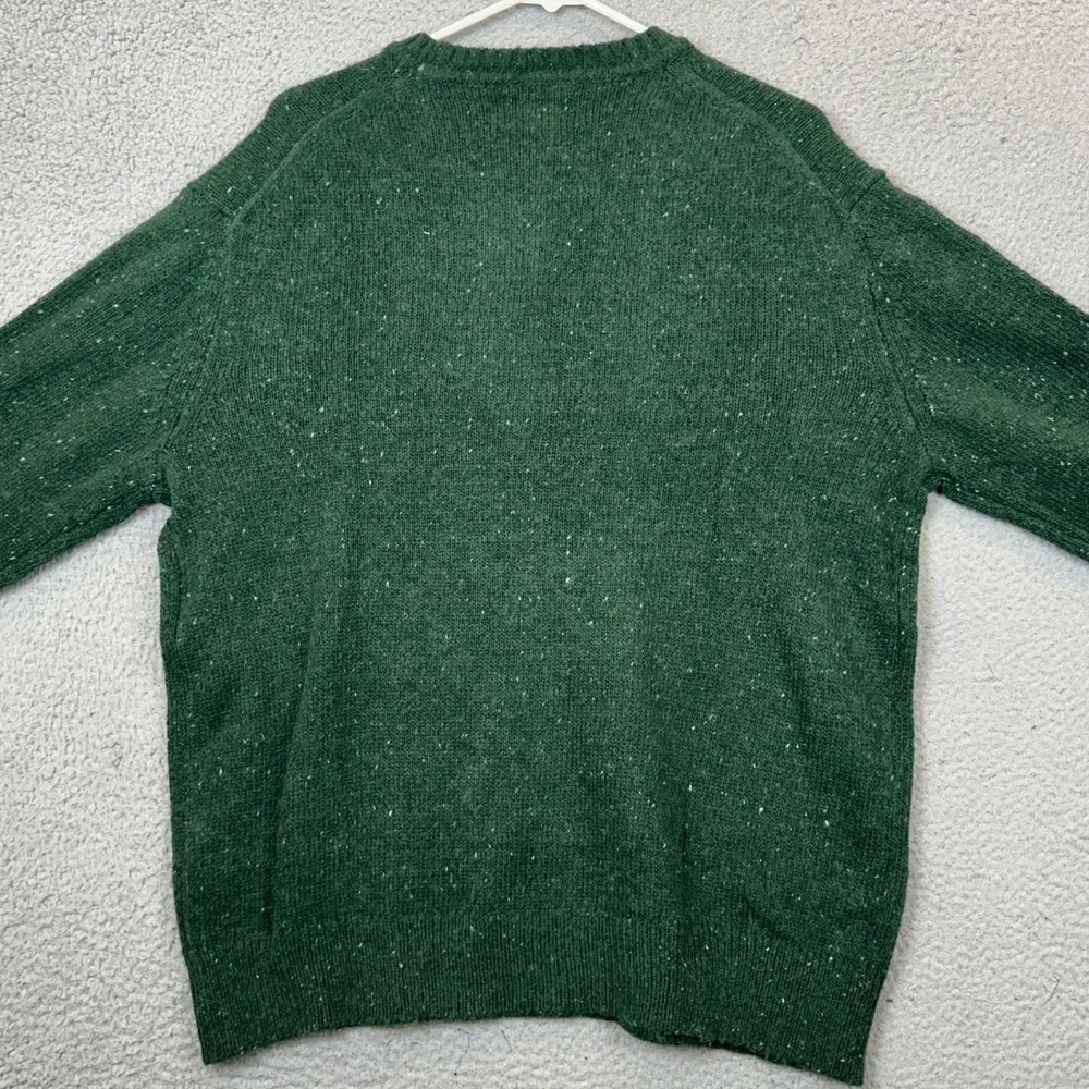 NEW American Eagle Sweater Mens Medium Crew Neck Green Donegal Fleck Wool Blend